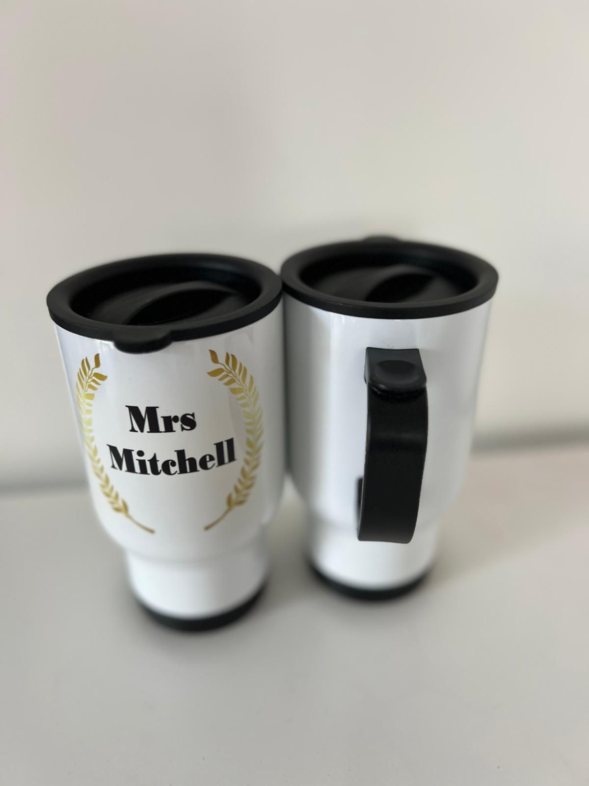 Personalised travel mugs