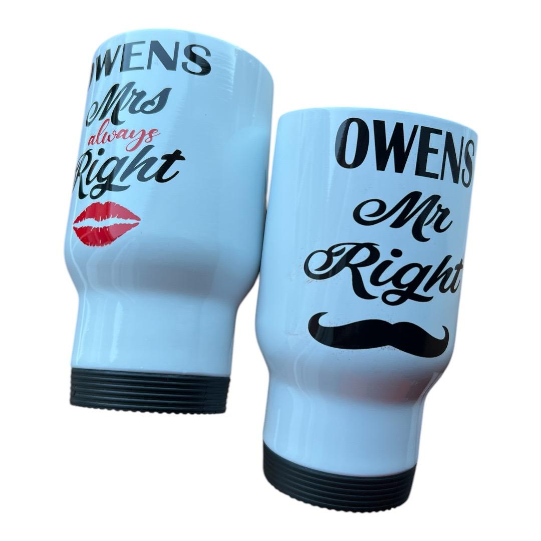 Mr & Mrs Right tumblers